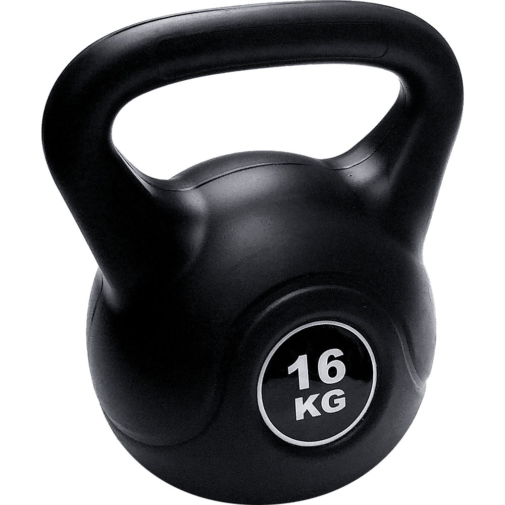 16kg Concrete Kettle Bell w/ Oversized Handle for Gym Training