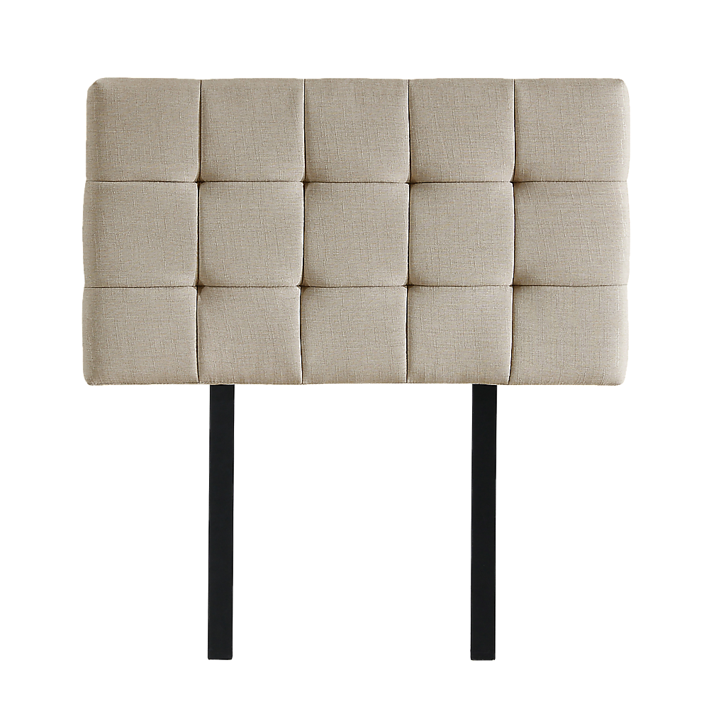 Beige Linen Single Bed Headboard, Adjustable Height