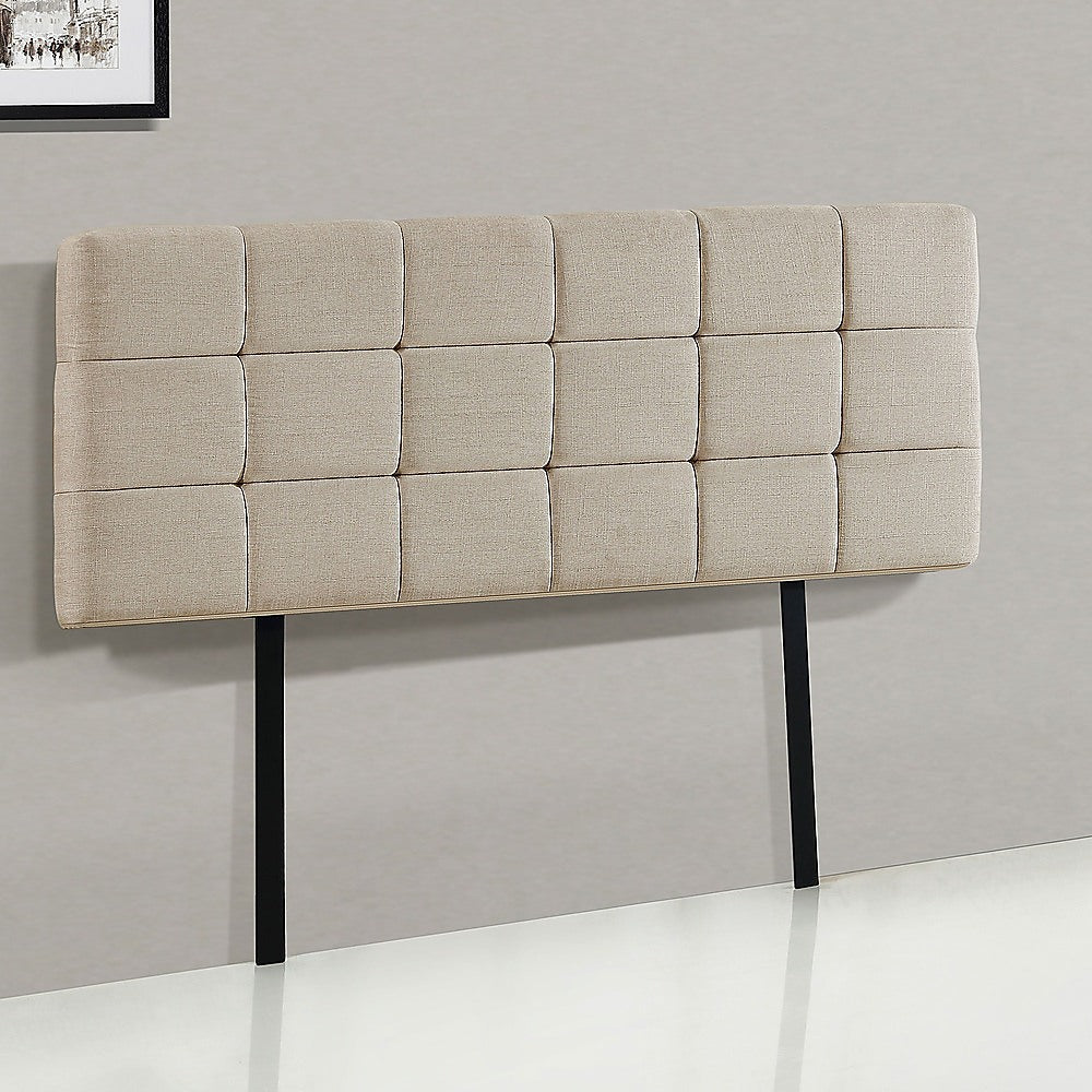 Customizable Linen Double Bed Deluxe Headboard - Beige