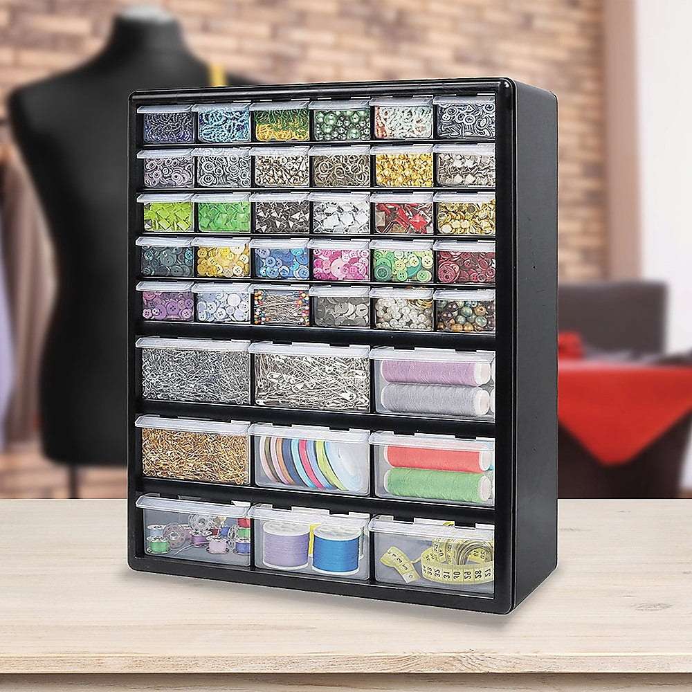 39 Clear Plastic Drawers Storage Cabinet Organizer