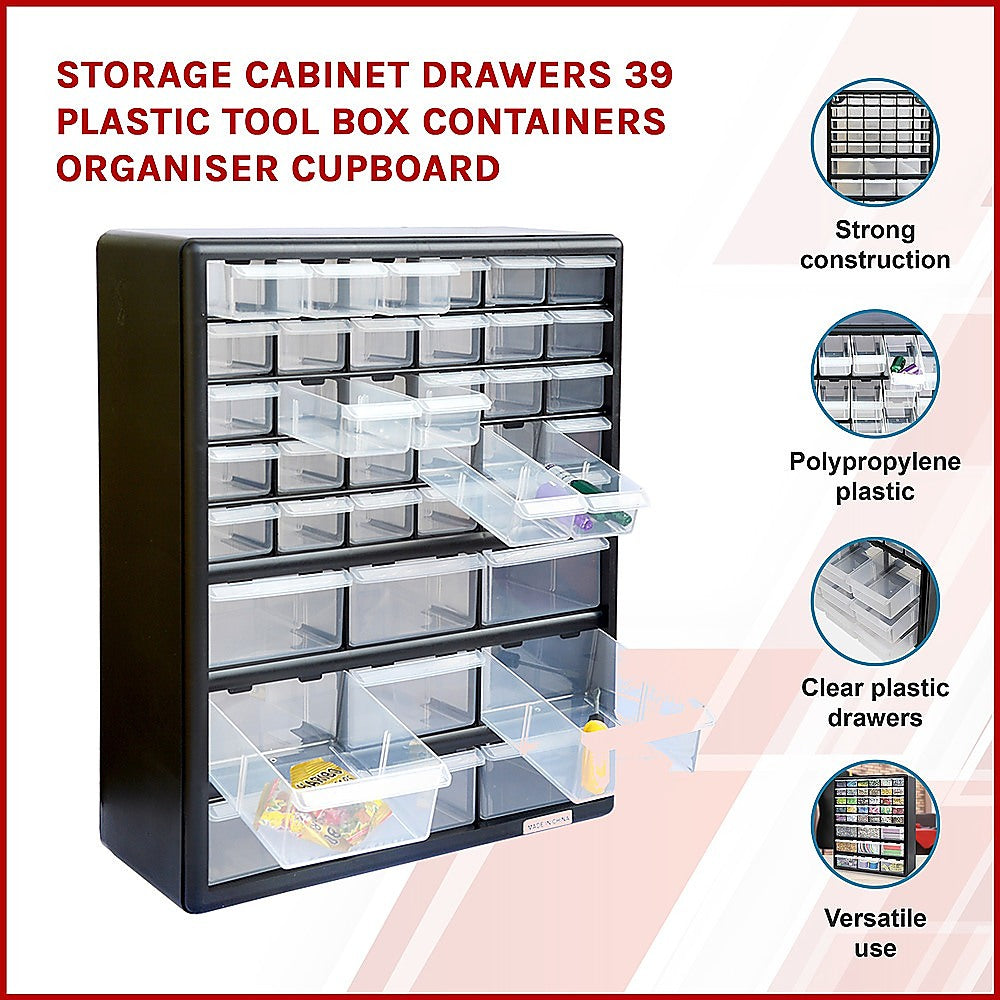 39 Clear Plastic Drawers Storage Cabinet Organizer