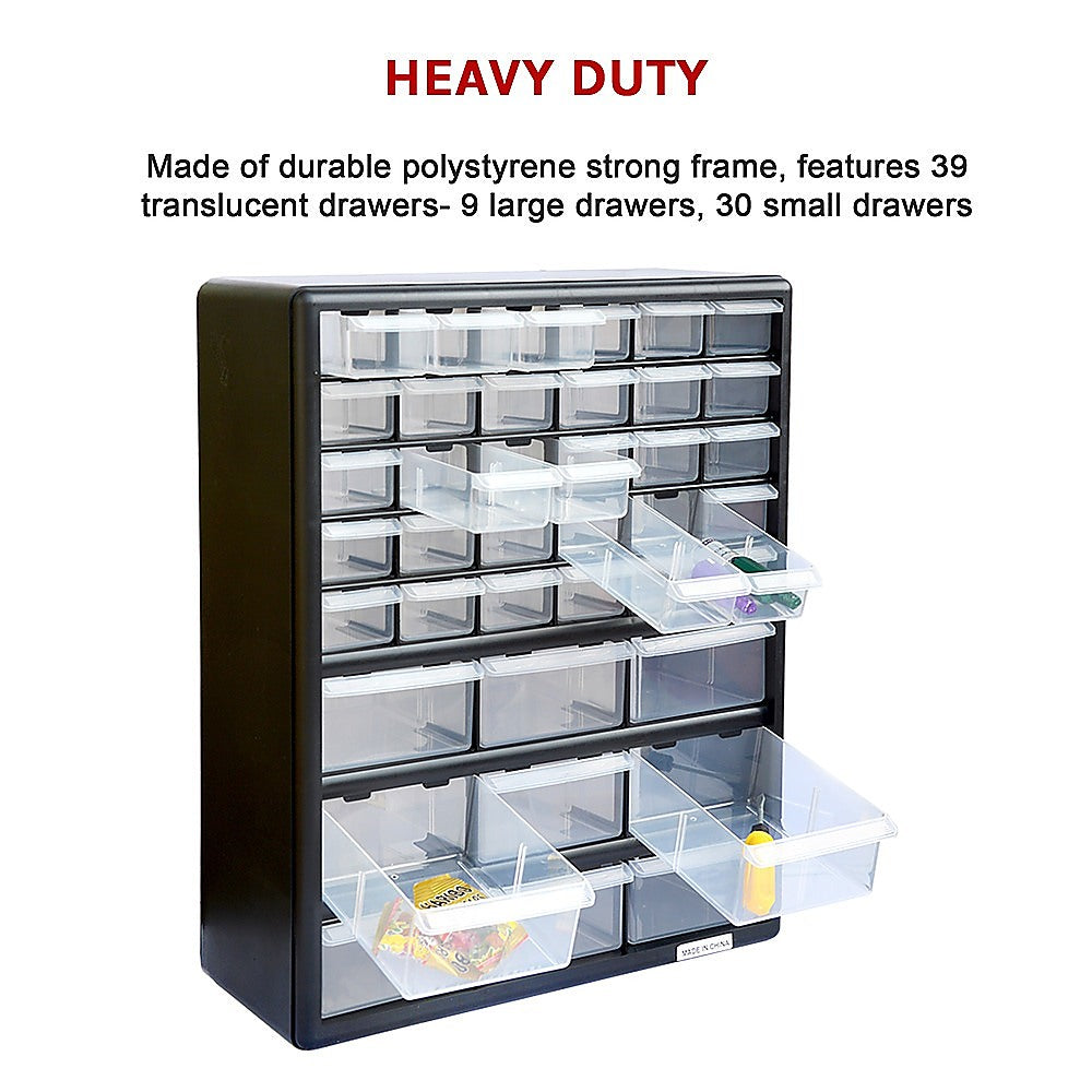 39 Clear Plastic Drawers Storage Cabinet Organizer