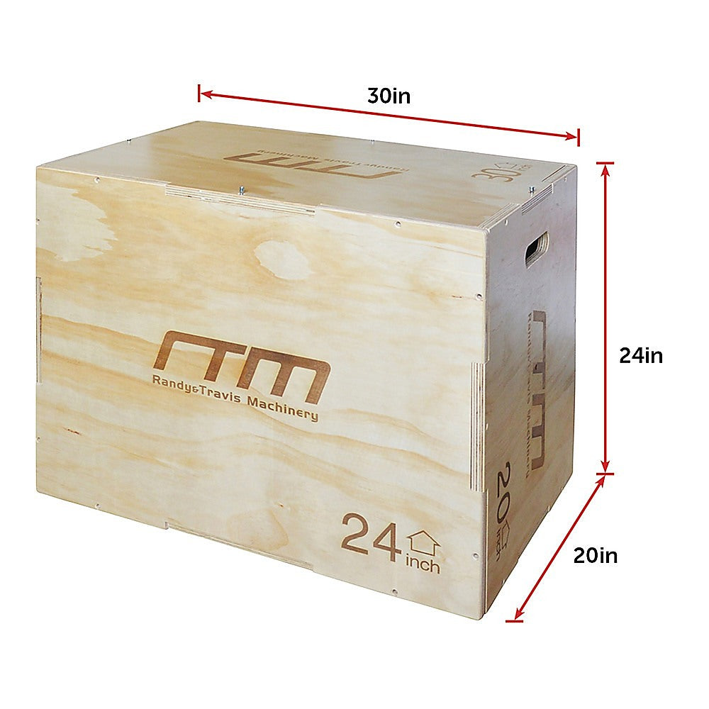 Sturdy 3-in-1 Wood Plyo Jump Box, Multi-Height Plyometric