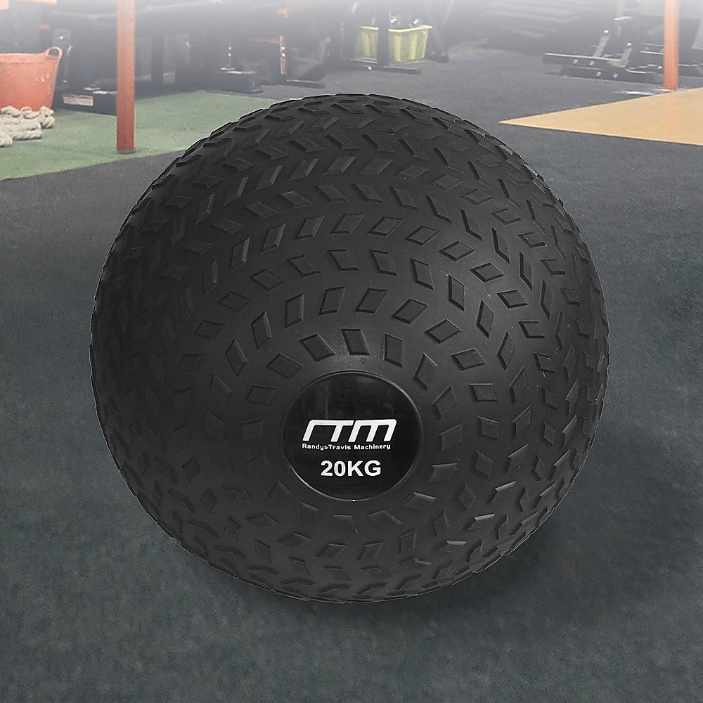 Non-Bounce 20kg Tyre Slam Ball, Textured Grip, Black