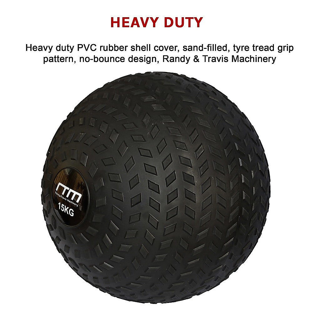 15kg Non-Bounce Tyre Slam Ball, Textured Grip Medicine Ball