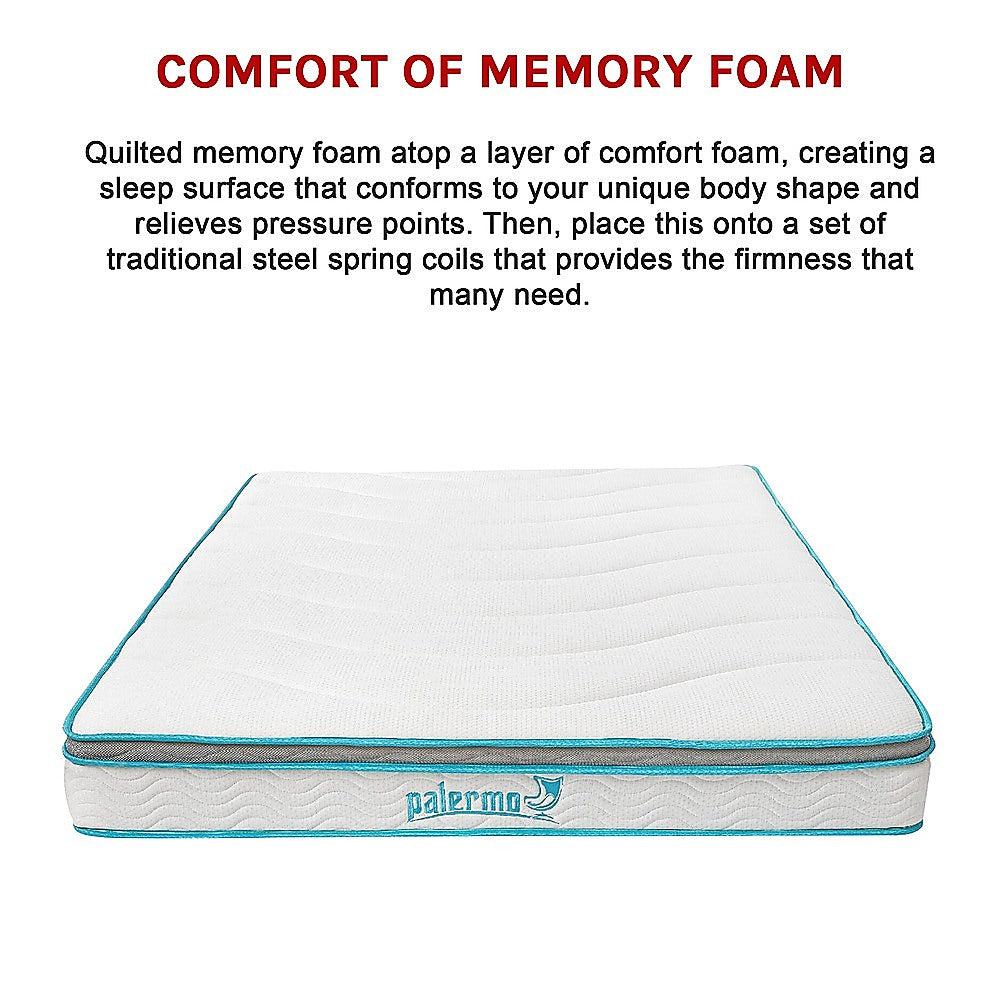 Medium Firm Queen Memory Foam Hybrid Mattress 20cm, Palermo