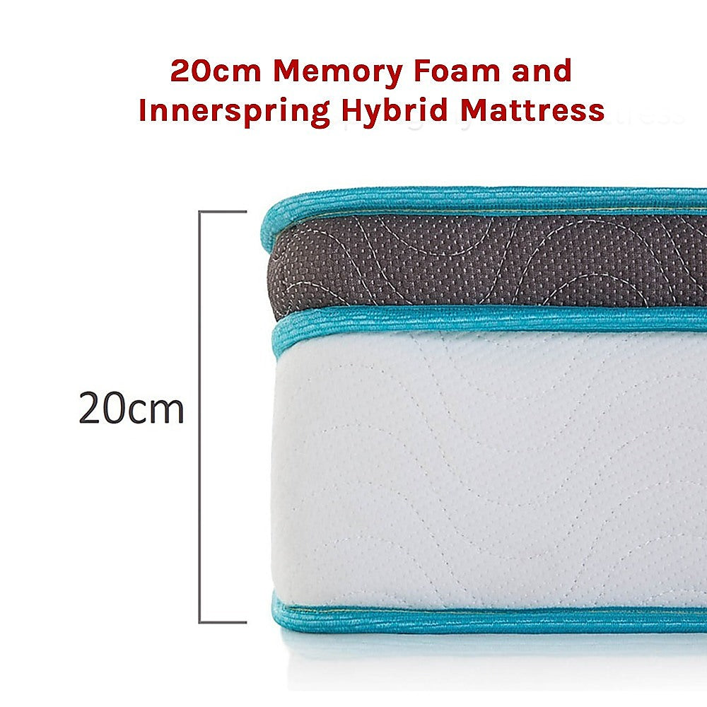 20cm Hybrid Memory Foam/Innerspring Medium-Firm Mattress, Single