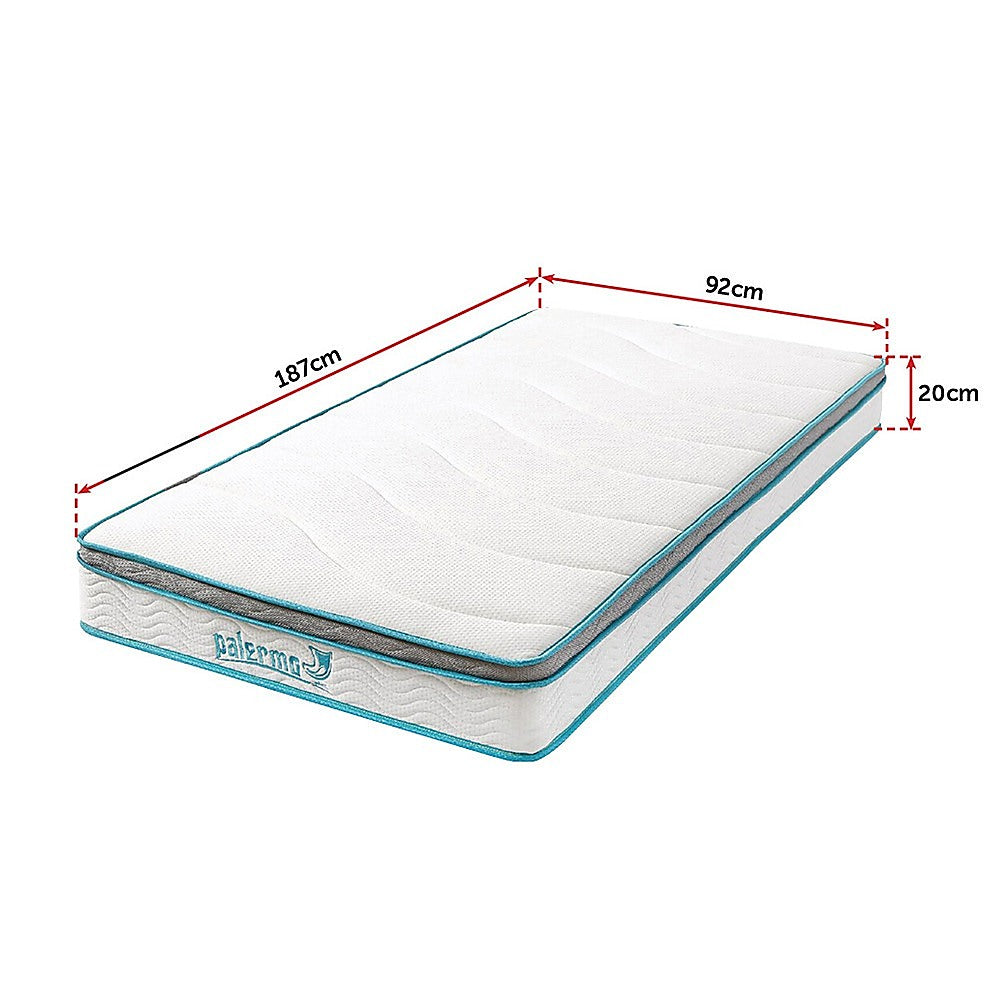 20cm Hybrid Memory Foam/Innerspring Medium-Firm Mattress, Single