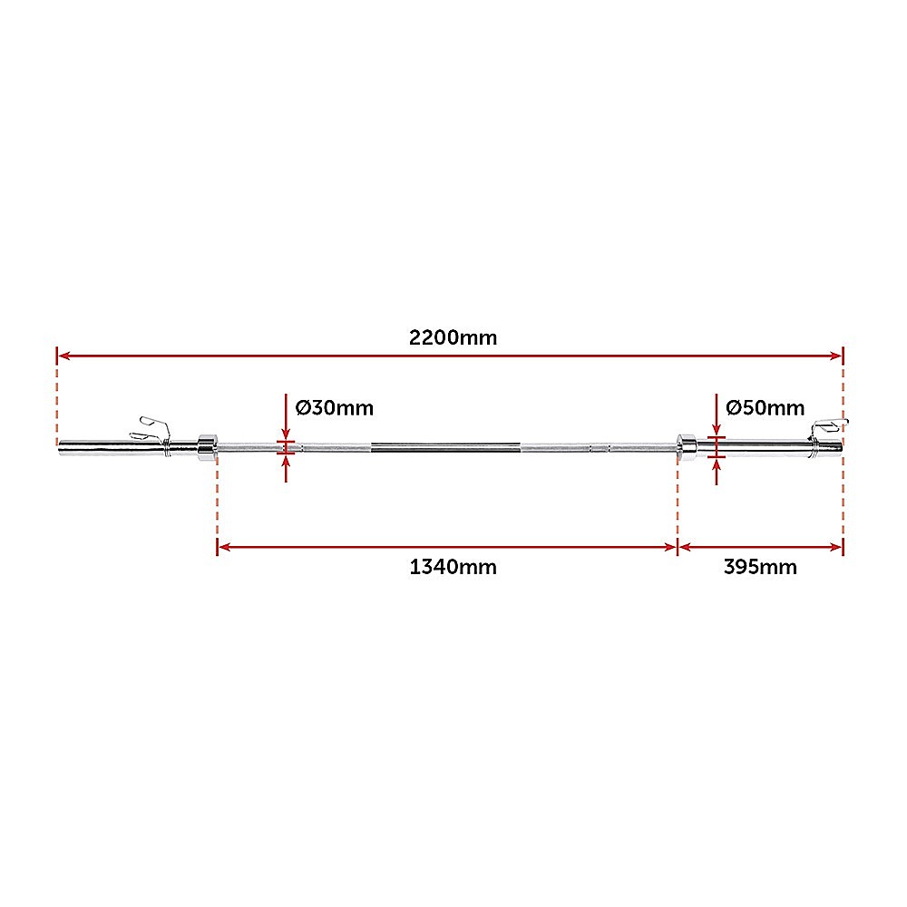 20kg Olympic Barbell, 700lbs Rating, Chrome Coating