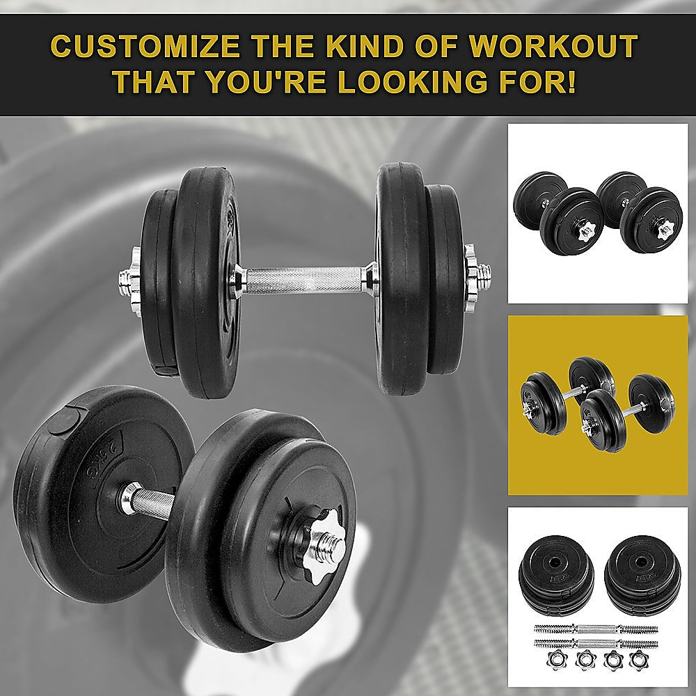 Adjustable 20KG Dumbbell Weight Set, Non-Slip, Steel