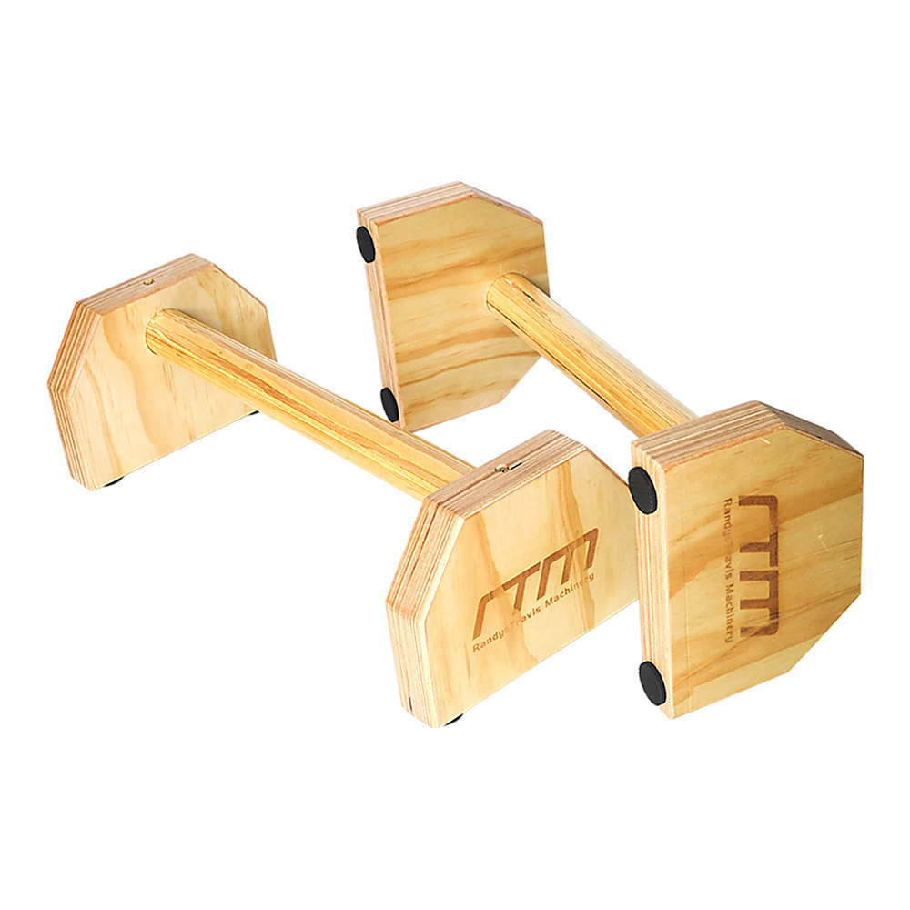 Stable Wooden Parallette Bars for Push Up & Dip Workouts