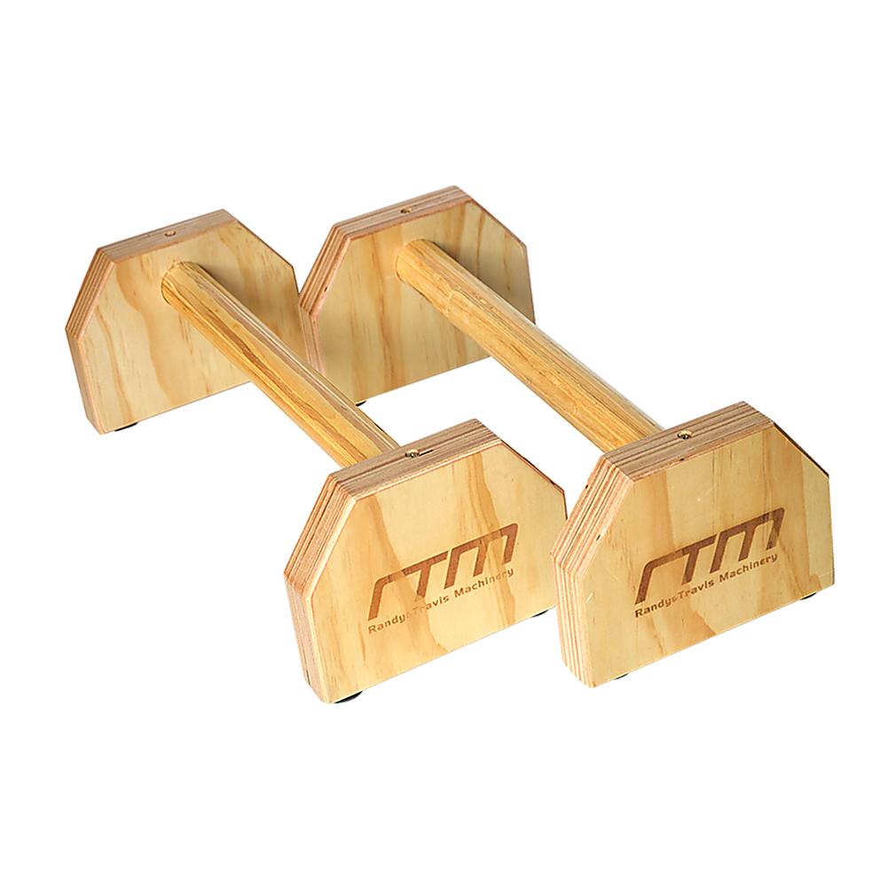 Stable Wooden Parallette Bars for Push Up & Dip Workouts