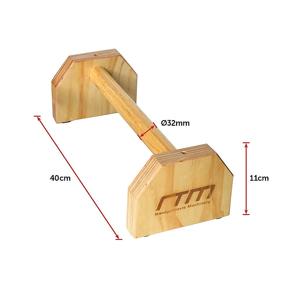 Stable Wooden Parallette Bars for Push Up & Dip Workouts