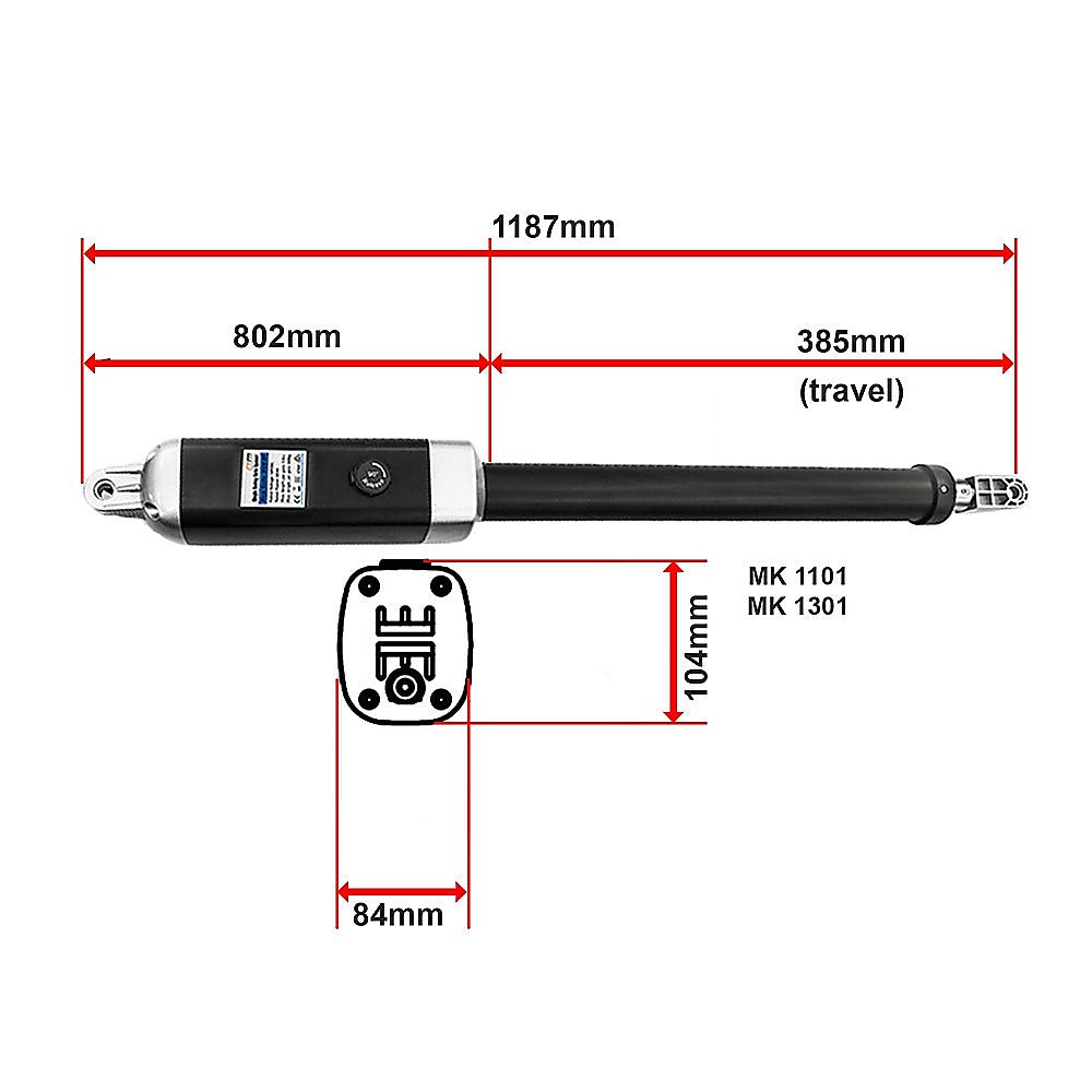 500KG 20W Solar Single Swing Auto Motor Remote Gate Opener