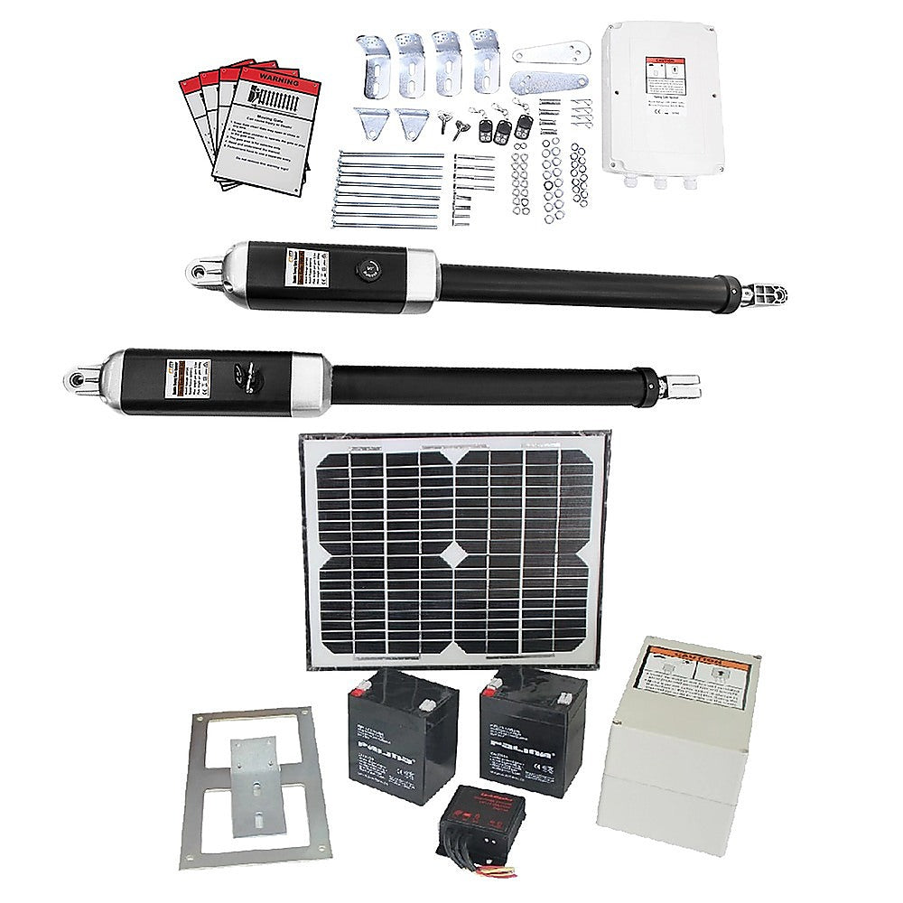1000KG 20W Solar Double Swing Auto Motor Remote Gate Opener