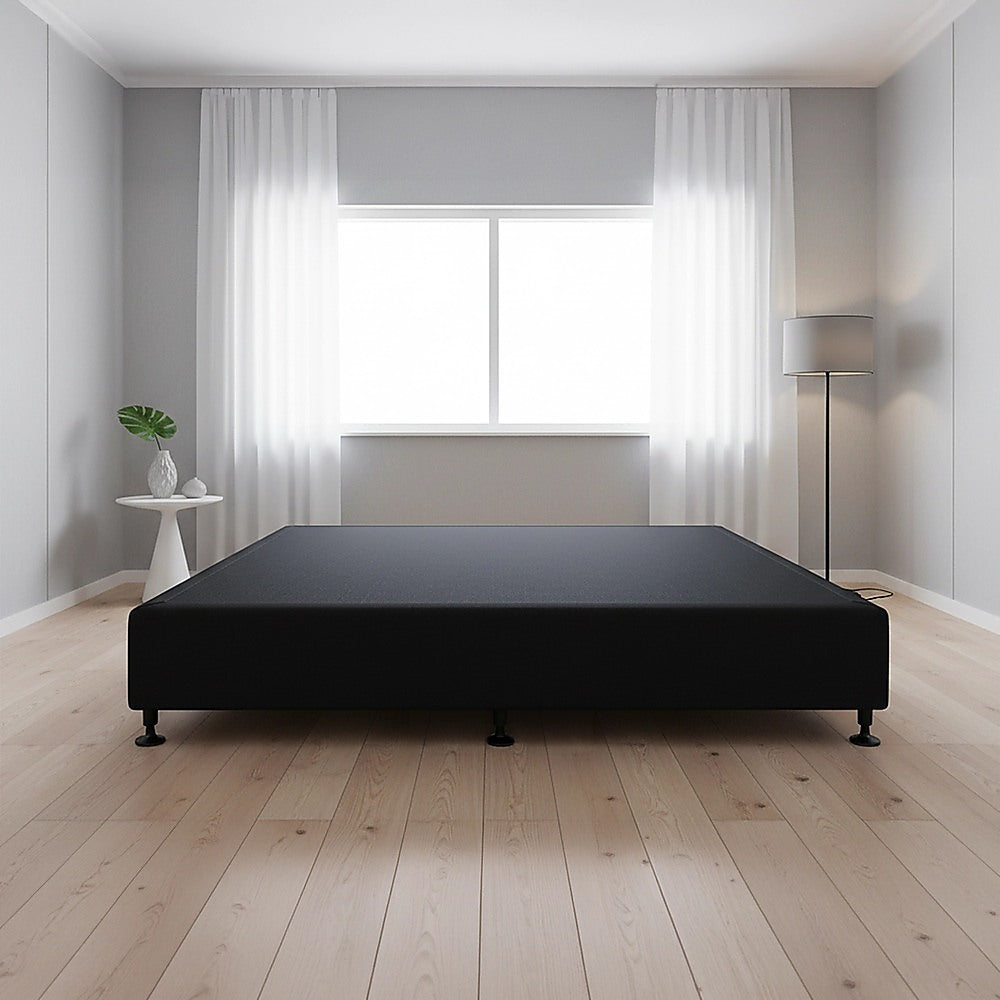 Palermo King Ensemble Bed Base Midnight Black Linen Fabric