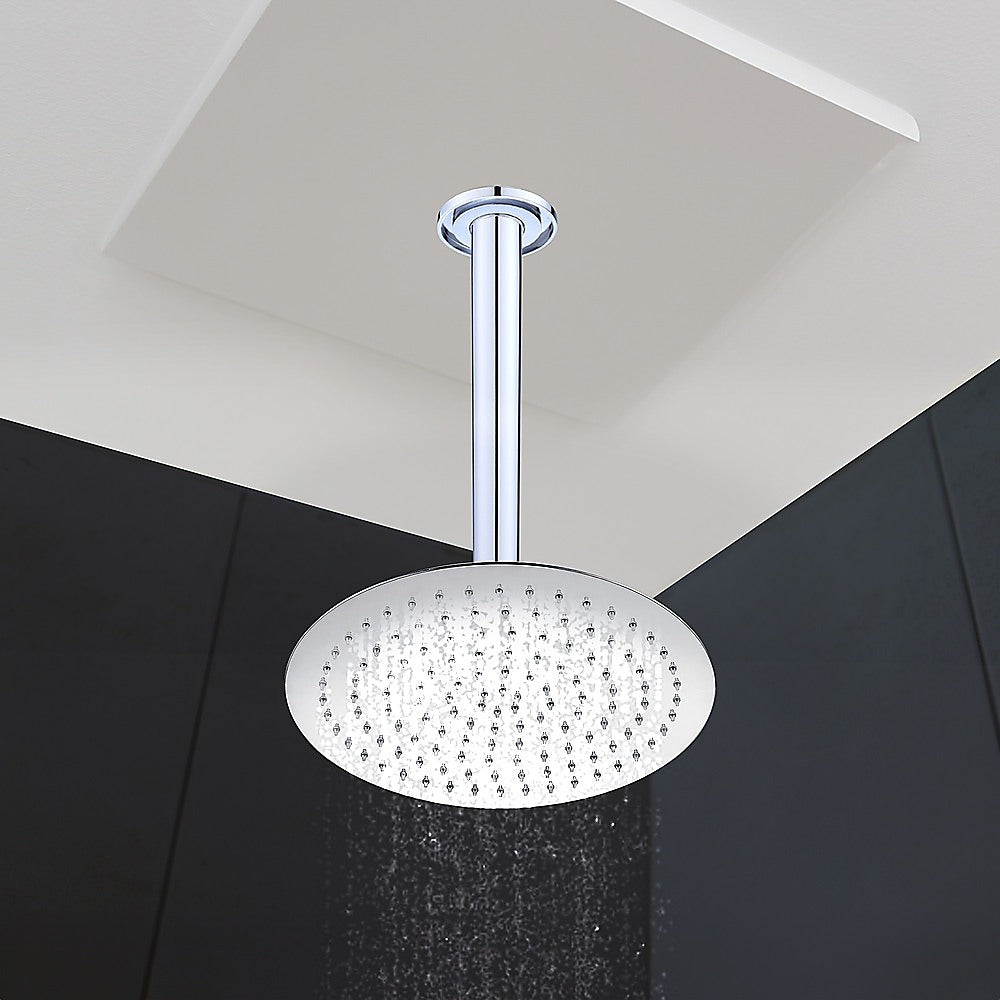 Ultra Thin 300mm Round Rainfall Shower Head, Stainless Steel