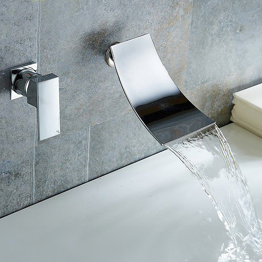 Chrome 304SS Waterfall Bath Spout, Modern Design