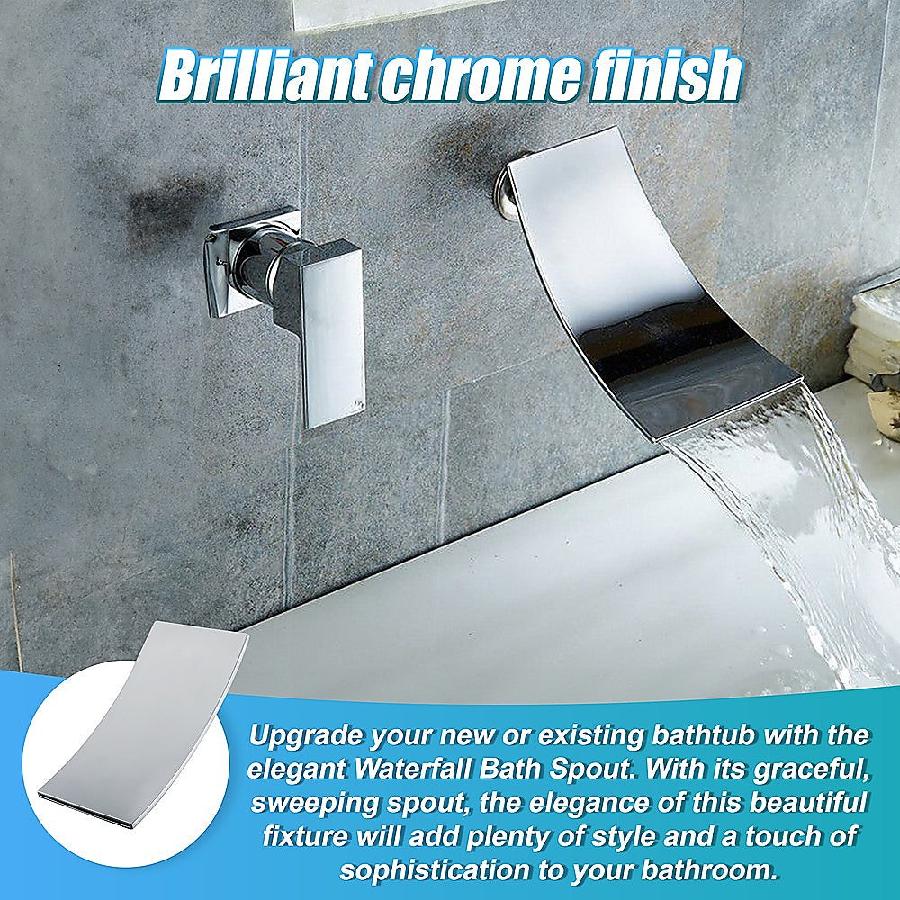 Chrome 304SS Waterfall Bath Spout, Modern Design