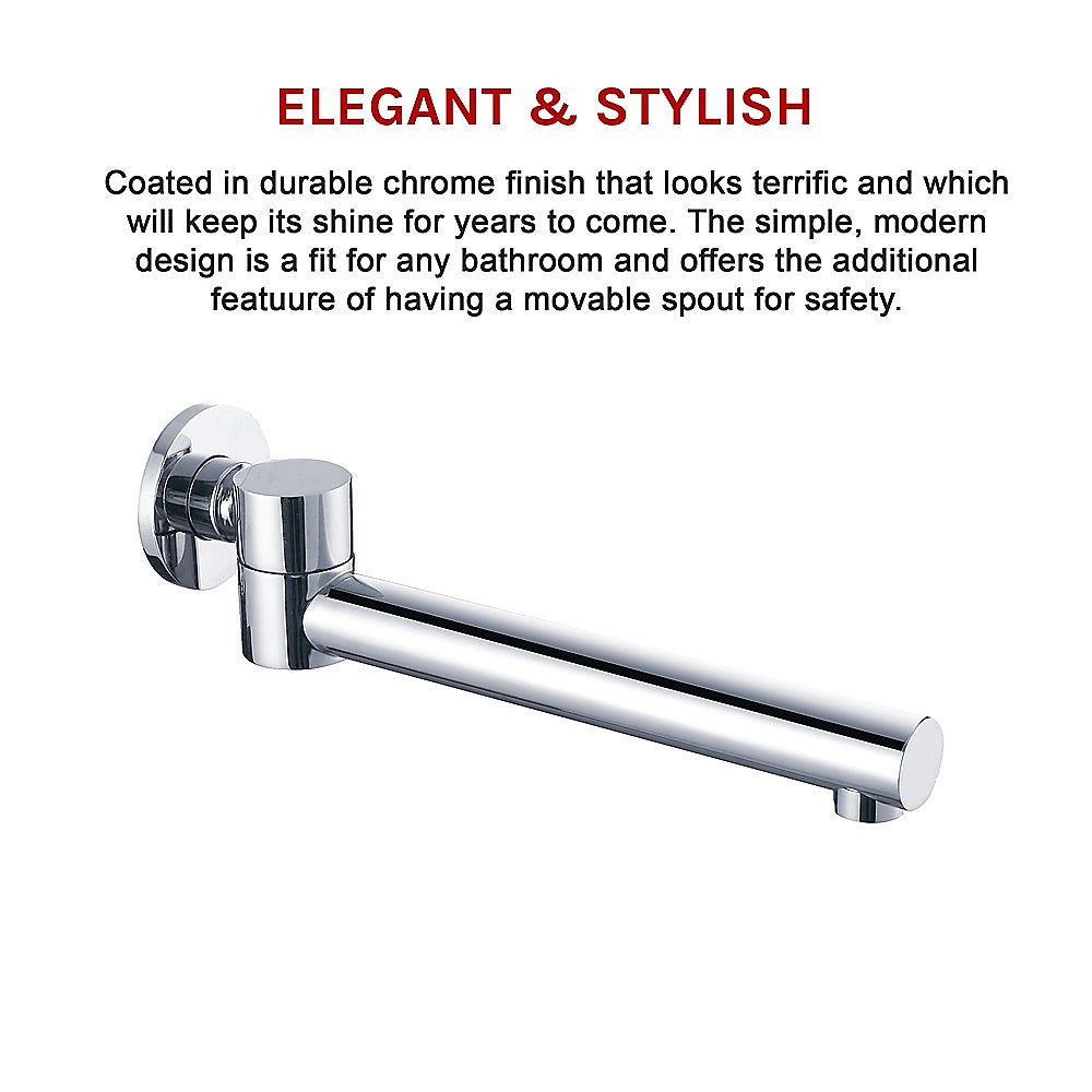 241.5mm Chrome Brass Swivel Bath Safety Spout