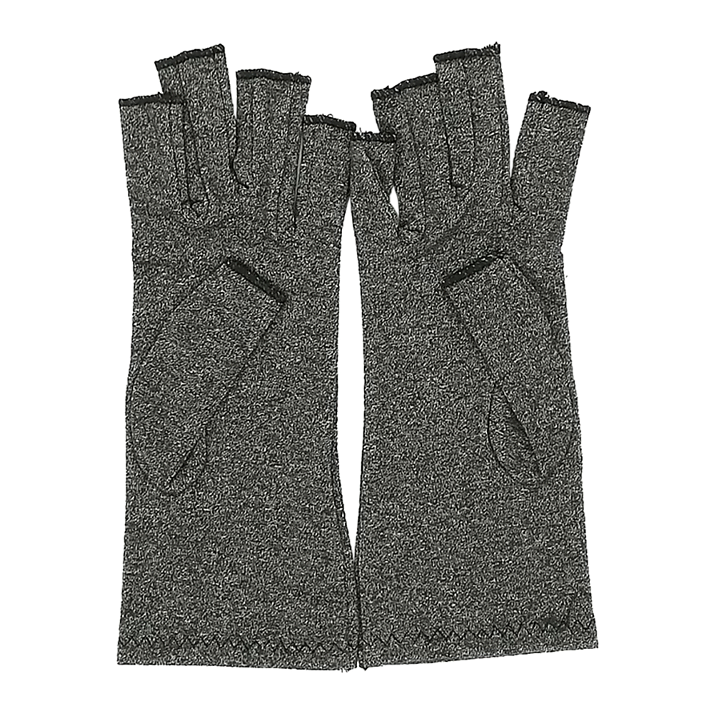 Medium Grey Compression Arthritis Gloves, Soft Stretchy - Randy & Travis