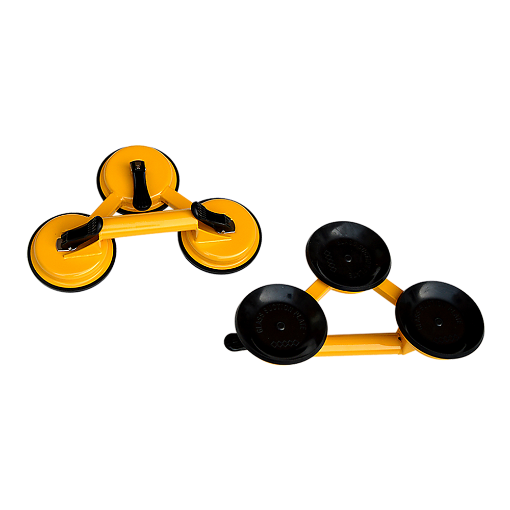 2x 150kg Triple Suction Cup Glass Lifters, Aluminum-Rubber