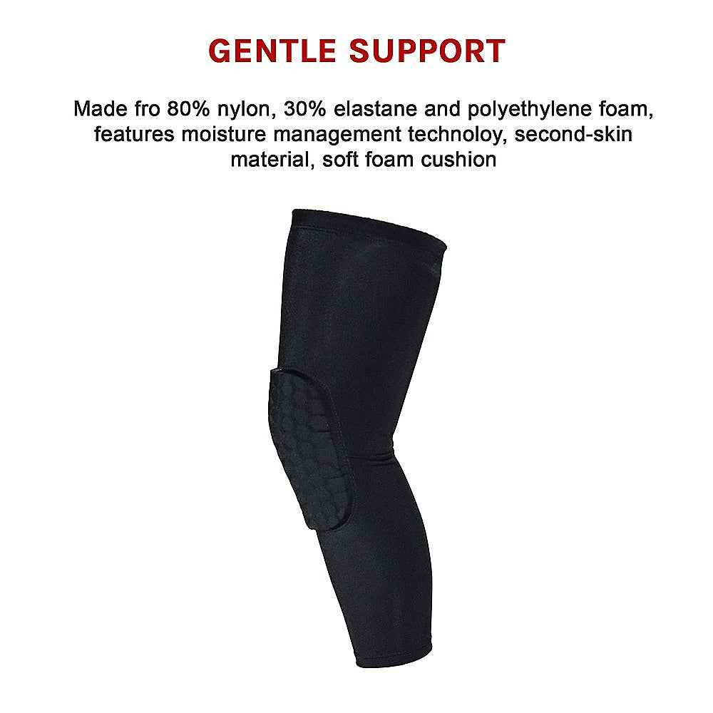 Compression Knee Sleeve Guard, Extended Length, Black