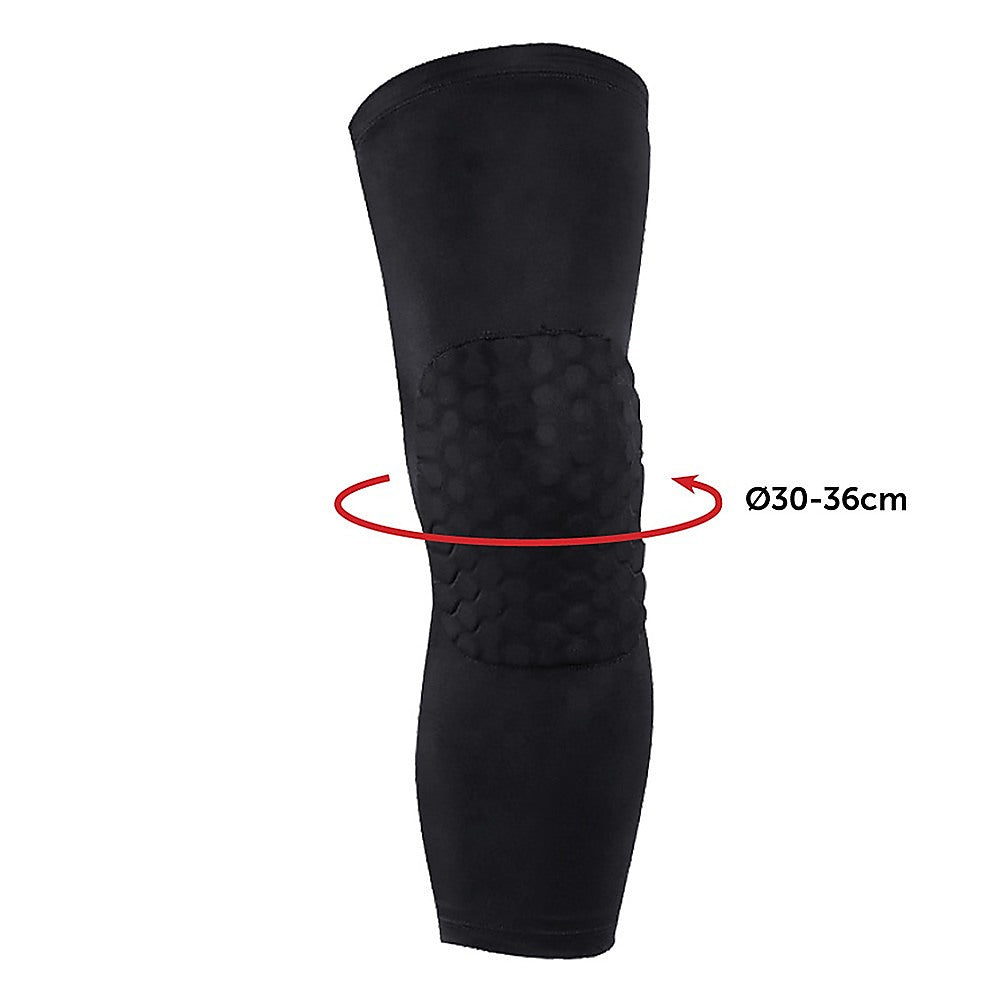 Compression Knee Sleeve Guard, Extended Length, Black