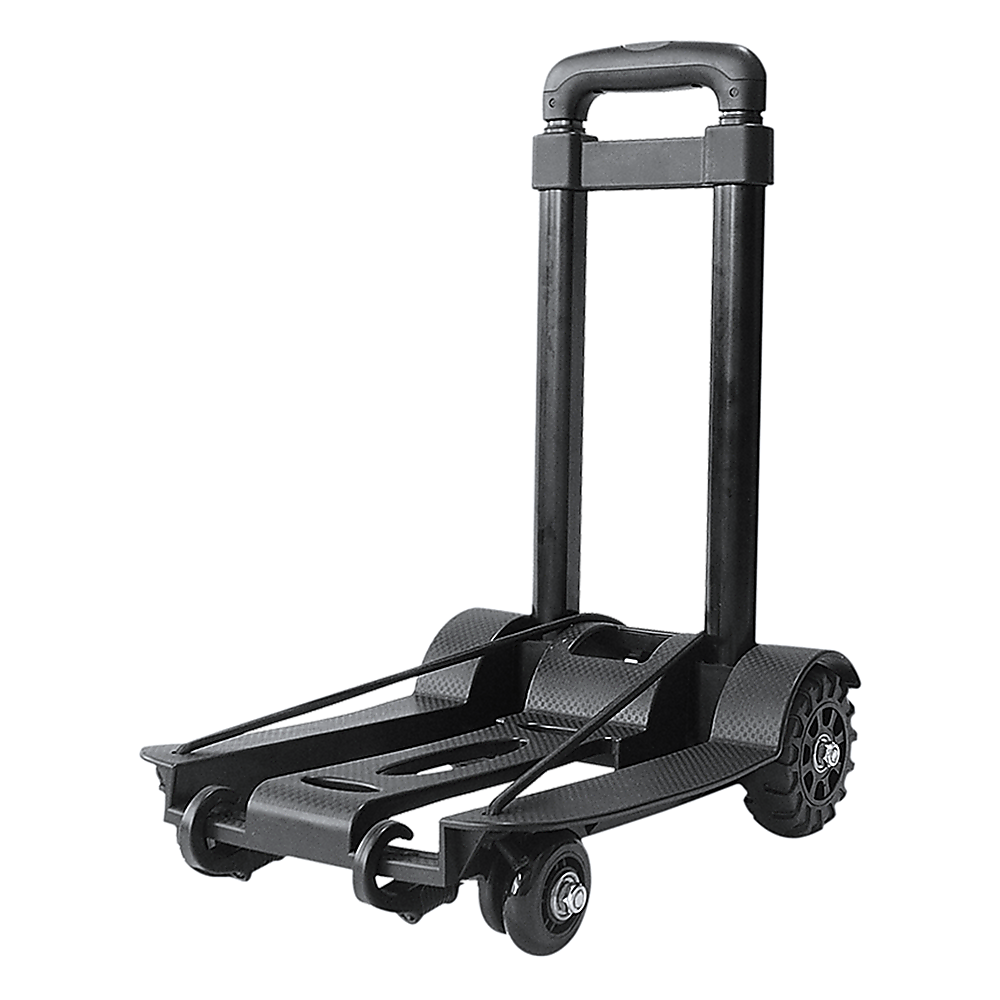 Collapsible 70Kg Hand Trolley with Swivel Wheels, Black