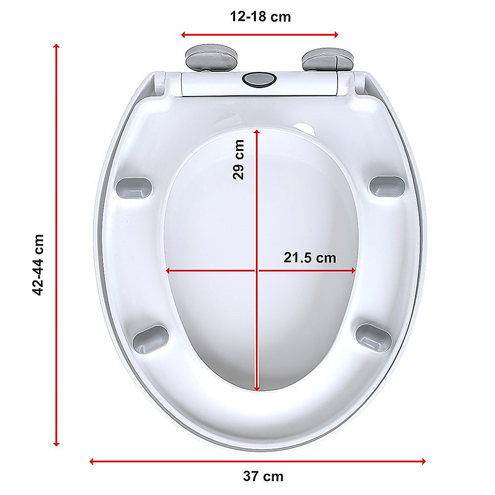 Soft Close Thermoset Toilet Seat, Easy Release, White, Heavy Duty