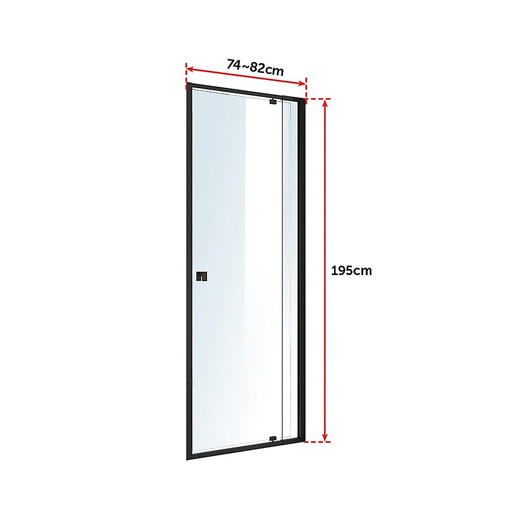 Adjustable Semi Frameless Shower Screen 74 82 x 195cm Australian Safety Glass