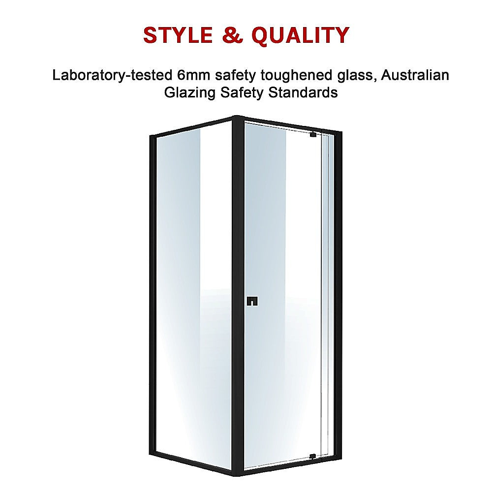 Semi Frameless Shower Screen 74 82 x 195cm & 89 92 x 195cm Side AS/NZS Glass