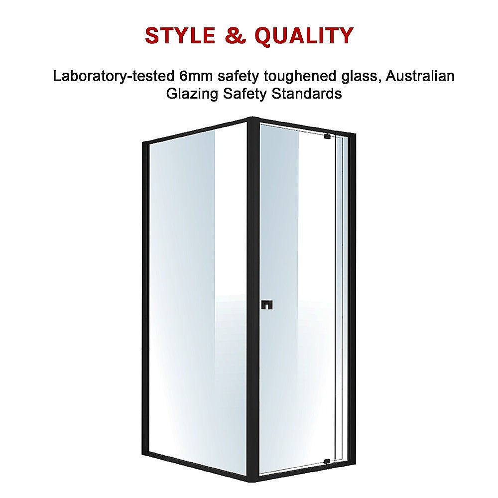 Semi Frameless Shower Screen 74 82 x 195cm & 98 101 x 195cm Side AS/NZS Glass