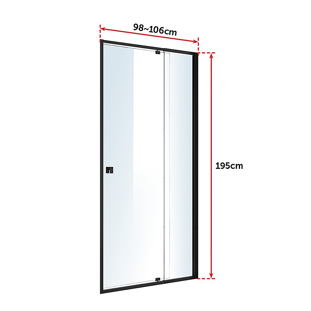 Adjustable Semi Frameless Shower Screen 98 106 x 195cm Australian Safety Glass