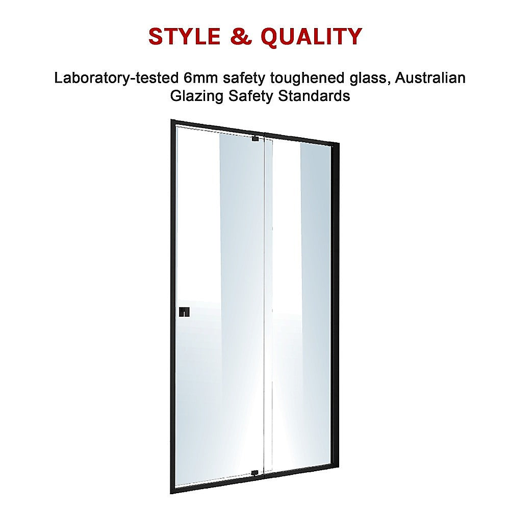 Adjustable Semi Frameless Shower Screen 114 122 x 195cm Australian Safety Glass