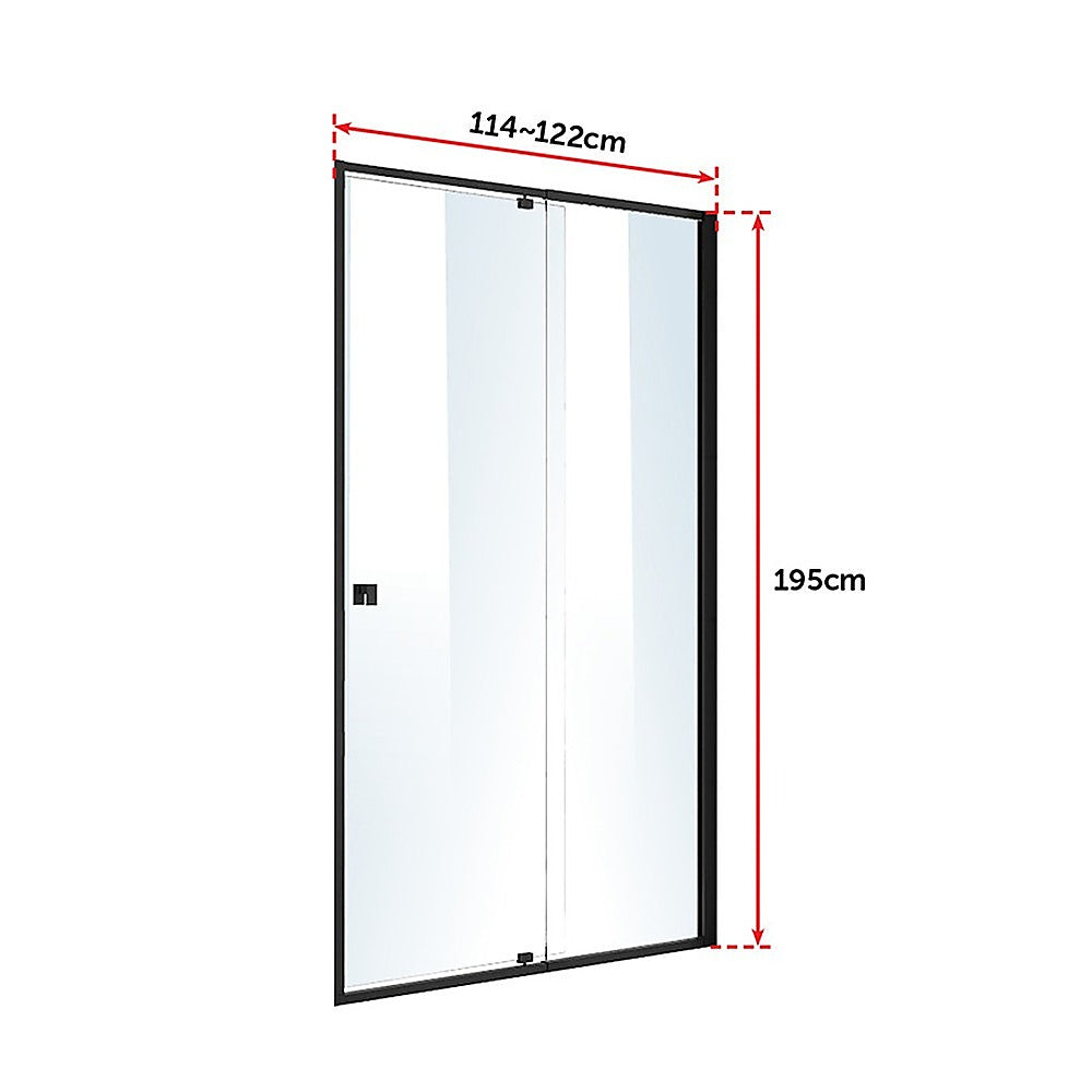 Adjustable Semi Frameless Shower Screen 114 122 x 195cm Australian Safety Glass