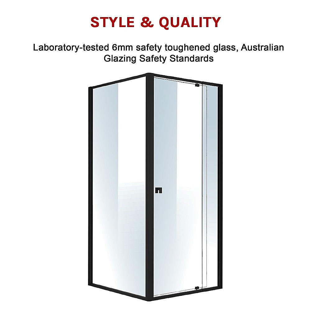 Semi Frameless Shower Screen 82 90 x 195cm & 89 92 x 195cm Side AS/NZS Glass