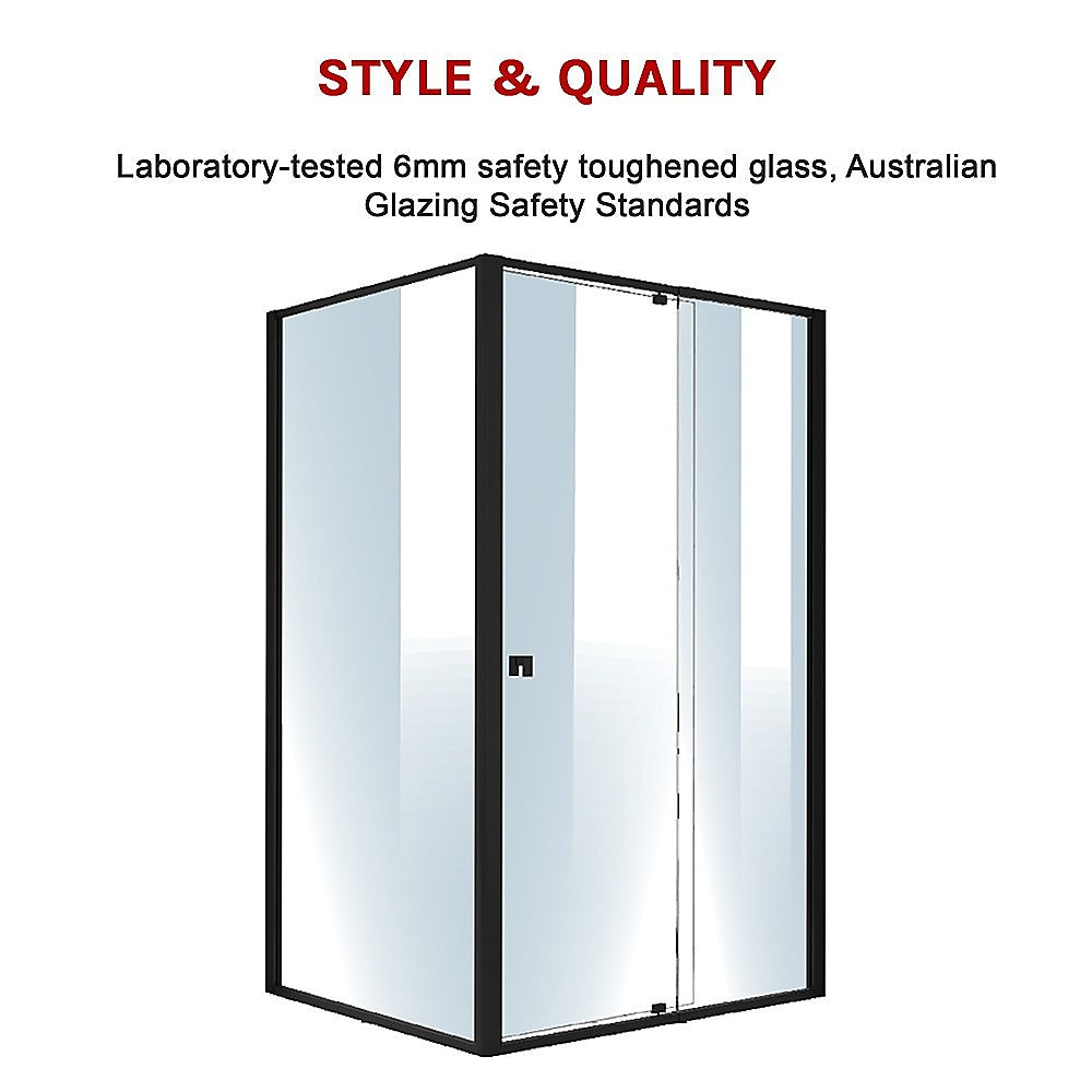 Semi Frameless Shower Screen 114 122 x 195cm & 98 101 x195cm Side AS/NZS Glass