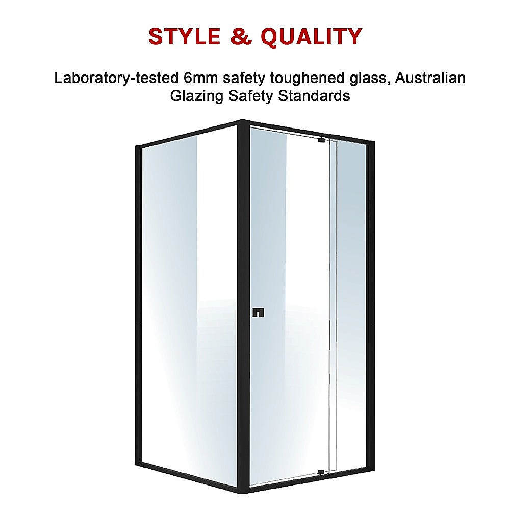 Semi Frameless Shower Screen 98 106 x 195cm & 98 101 x 195cm Side AS/NZS Glass