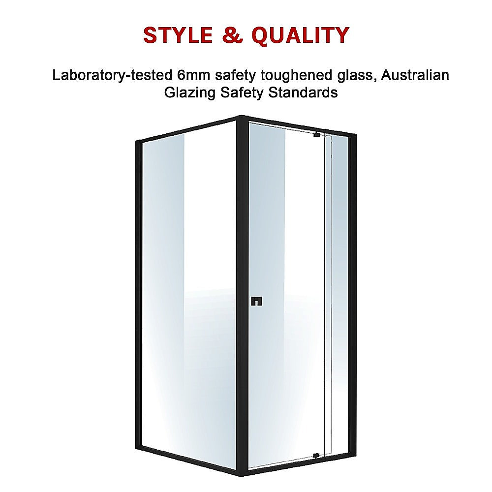 Semi Frameless Shower Screen 82 90 x 195cm & 98 101 x 195cm Side AS/NZS Glass