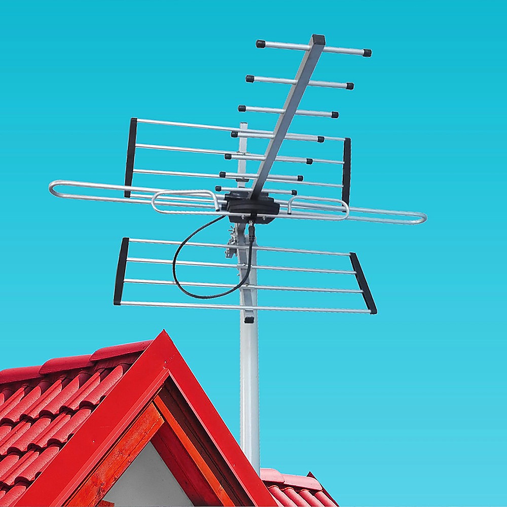 Waterproof Outdoor Digital TV Antenna UHF VHF FM Signal Booster