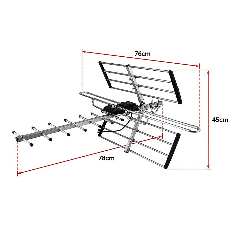 Waterproof Outdoor Digital TV Antenna UHF VHF FM Signal Booster