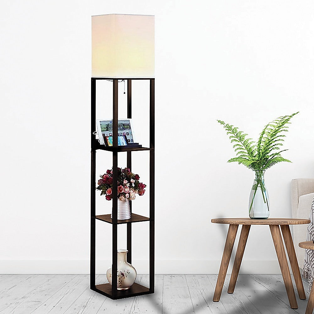 Shelf Floor Lamp, 1.6m MDF Frame, Shade Diffused Light