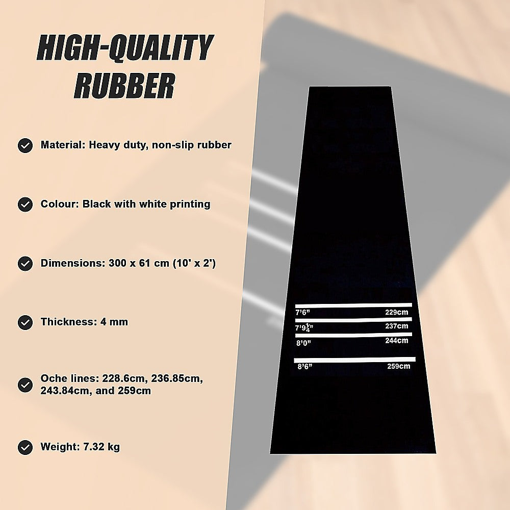 300cm Professional Rubber Darts Mat Home Pub Bar Floor Protector With Throw Line For Accurate Play