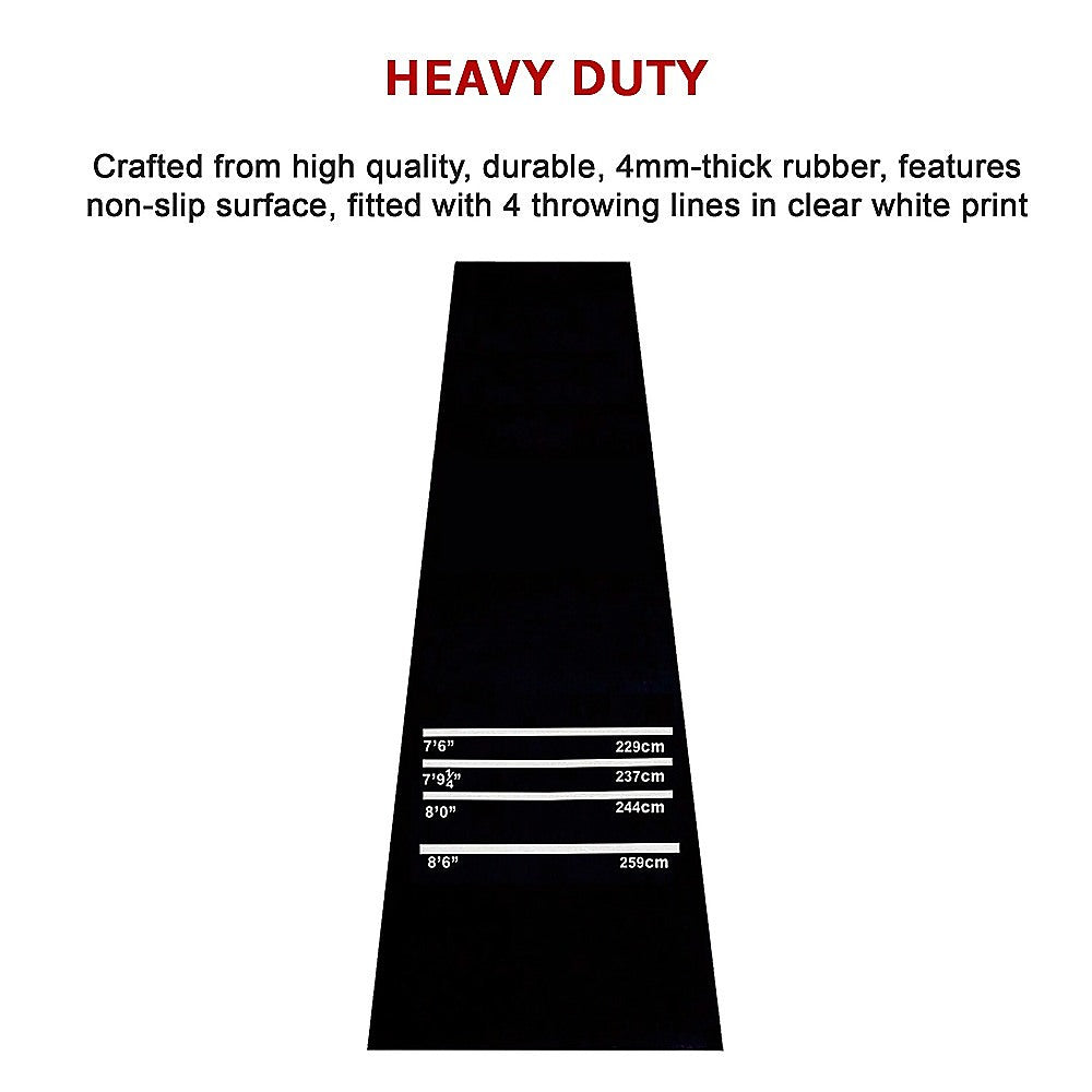 300cm Professional Rubber Darts Mat Home Pub Bar Floor Protector With Throw Line For Accurate Play