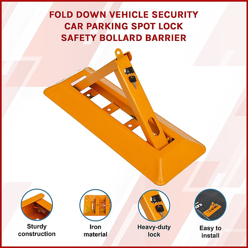 Waterproof Fold-Down Parking Lock Bollard Barrier - Randy & Travis