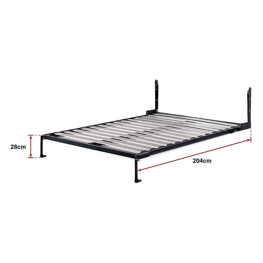 Steel Queen Wall Bed Hardware Kit with Pistons, Black