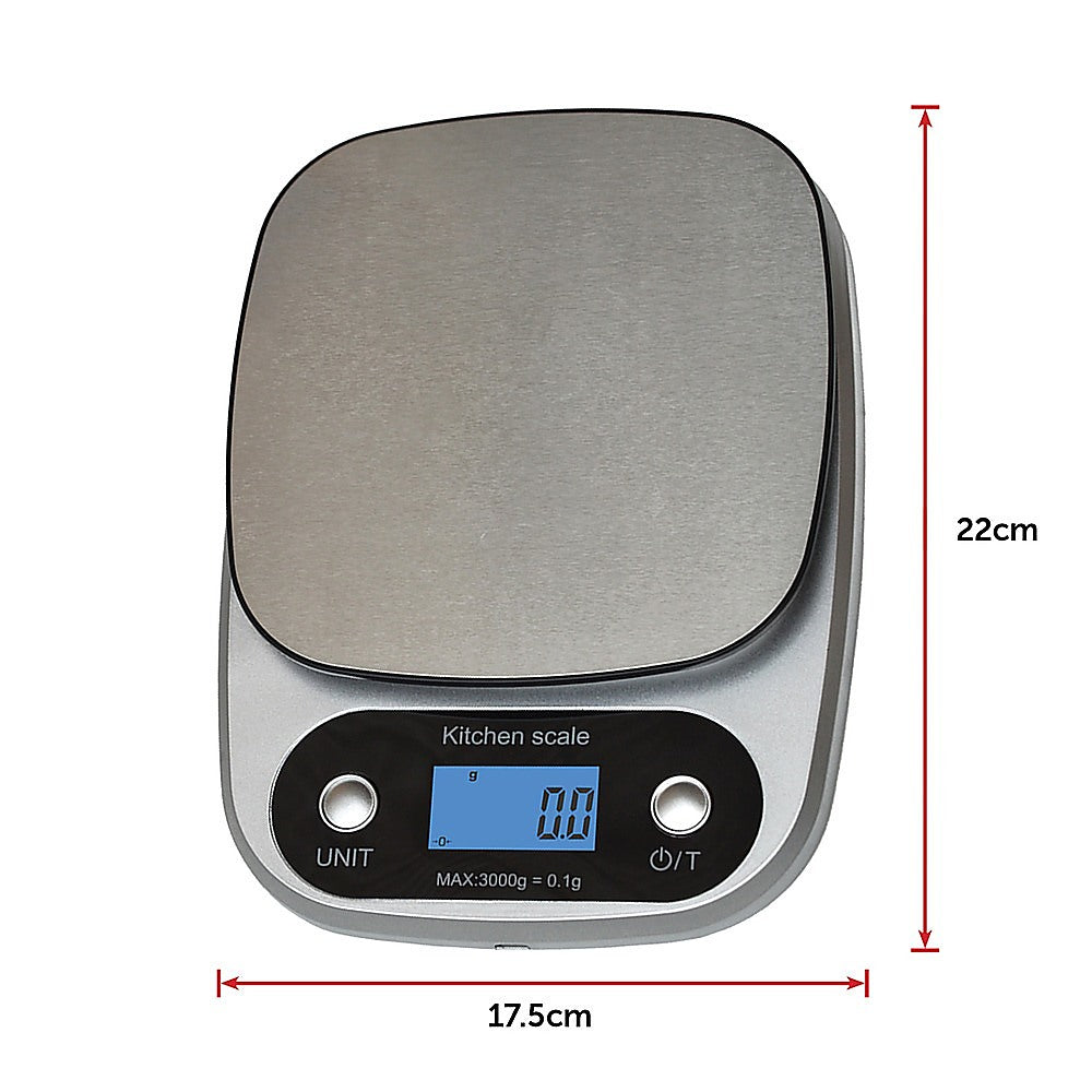 High Precision 0.1g Kitchen Scale Digital 3KG, Rechargable