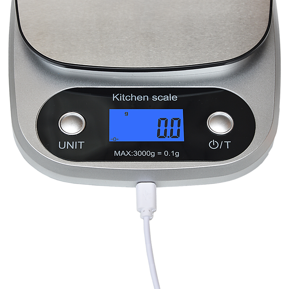 High Precision 0.1g Kitchen Scale Digital 3KG, Rechargable