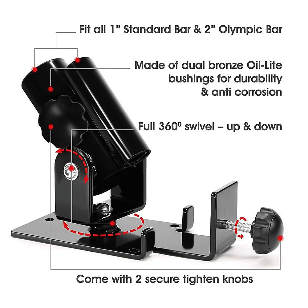 Heavy-Duty T Bar Row Platform, 360° Swivel for Olympic Bars